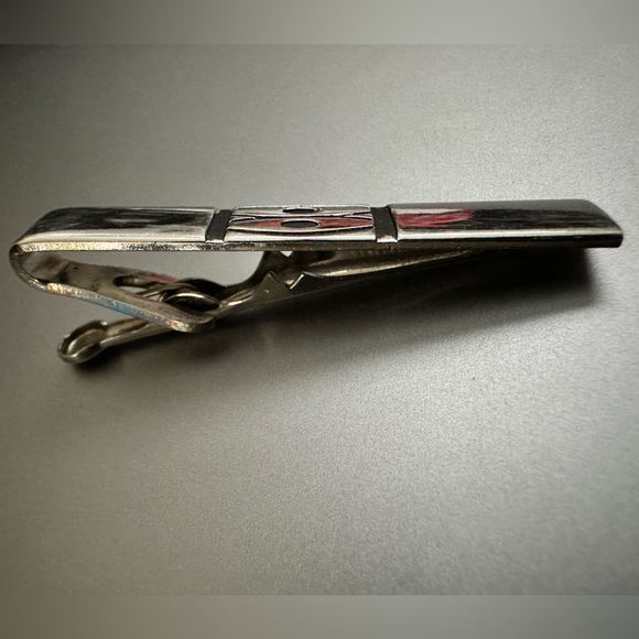 Cuff links and tie clip in silver Native American design. 3 piece vintage set - Picture 11 of 15